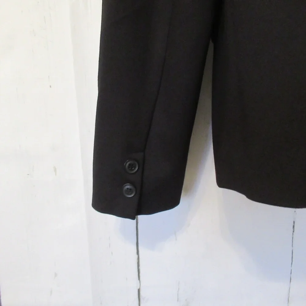 Quince Blazer Womens L Large Black Double Breasted Ponte Knit Travel Packable